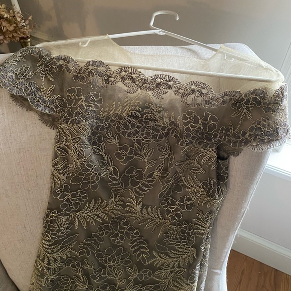 Tadashi Shoji Dresses & Skirts - Tadashi Shoji Illusion Off the Shoulder Lace Gown